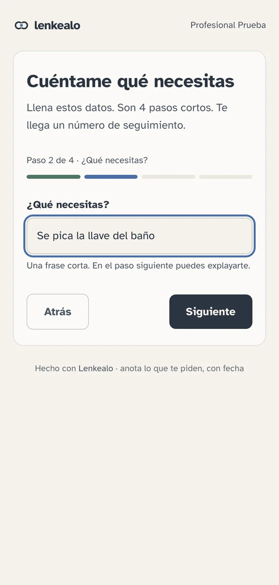 El formulario que llena tu cliente en su teléfono: cuatro preguntas cortas